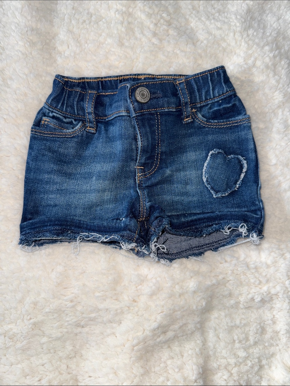 GAP Dark Blue Denim Shorts with Heart Patch